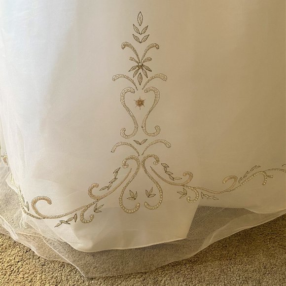 NWT Sz 10 Moonlight White Satin/Tulle Wedding Gown - Picture 5 of 14